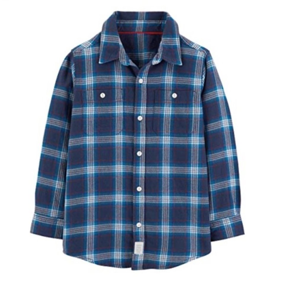 Carter’s blue plaid flannel shirt size 14